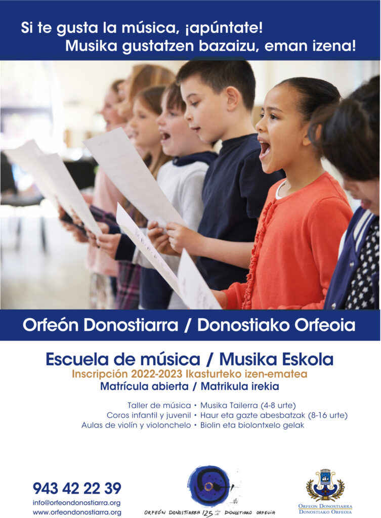 Proyecto de un flyer de captación para el orfeón donostiarra.